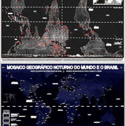 GEOAFRO 12. MAPAS TEMÁTICOS AVULSOS - MATERIAL DIDÁTICO EDUCAÇÃO AFRO: Mosaico Noturno do Mundo – O Globo numa Perspectiva Invertida. 3A-3B