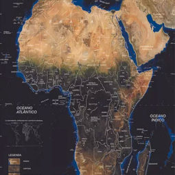 GEOAFRO 17. MAPAS TEMÁTICOS AVULSOS - MATERIAL DIDÁTICO EDUCAÇÃO AFRO: ÁFRICA – ORGANIZAÇÃO POLÍTICA E FISIOGRÁFICA.